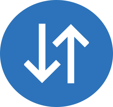 Icon image of two arrows pointing in opposite directions