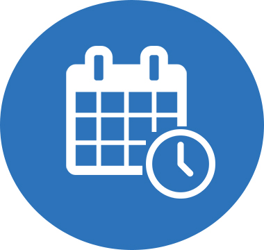 Icon image of a calendar and clock